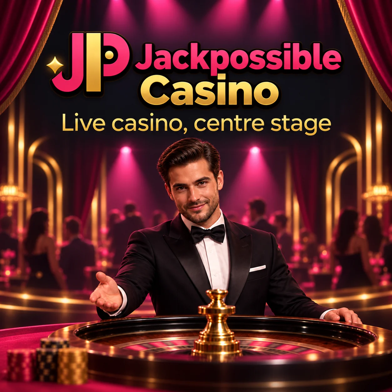Jackpossible live casino banner with table-game imagery